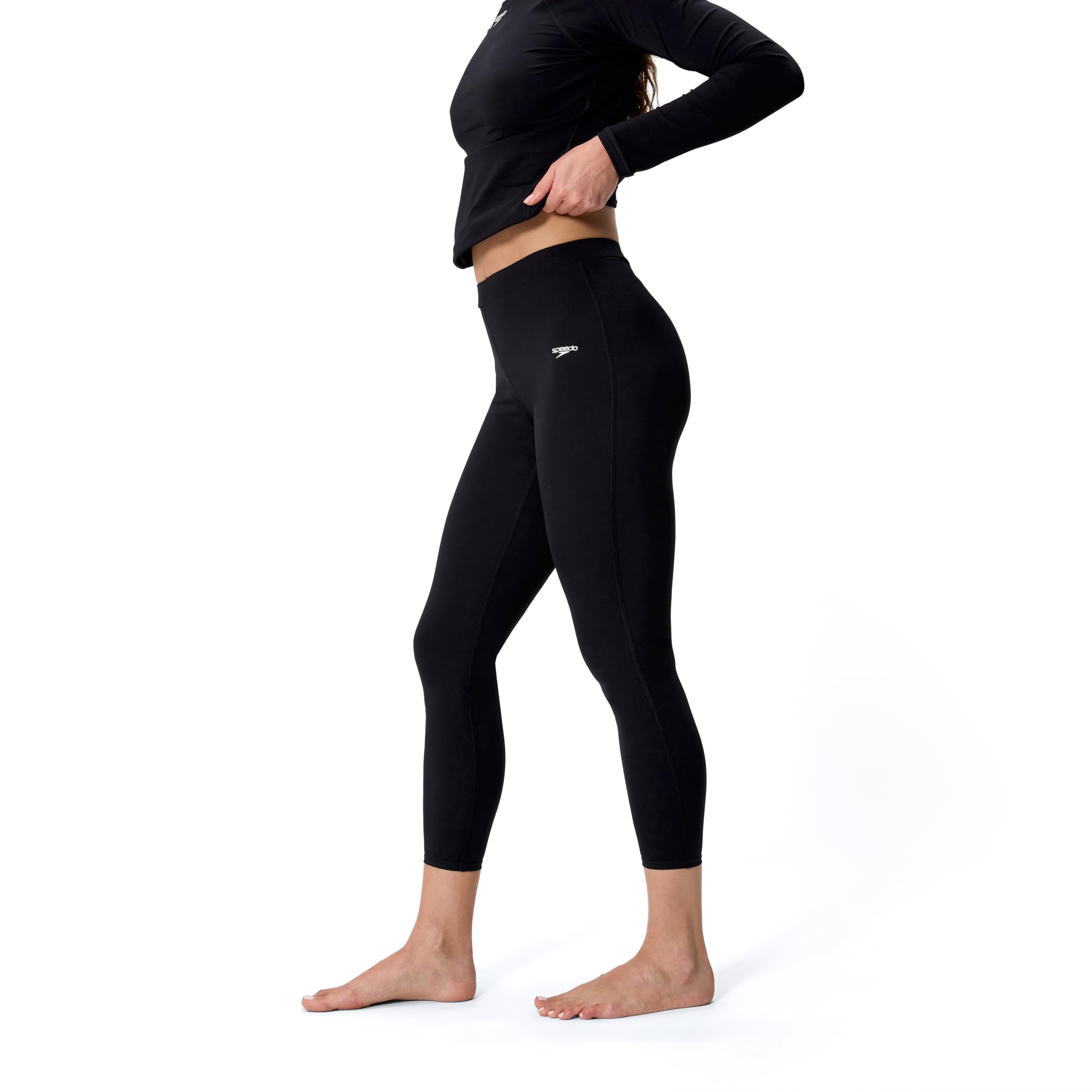 Speedo End+ Legging de Bain pour Femme, Noir, L
