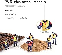 Vista 7 de 6 figuras de personas pequeñas a escala 1/50, pequeñas personas, trabajadores de la construcción, mantenimiento, mini muñecas para vehículos