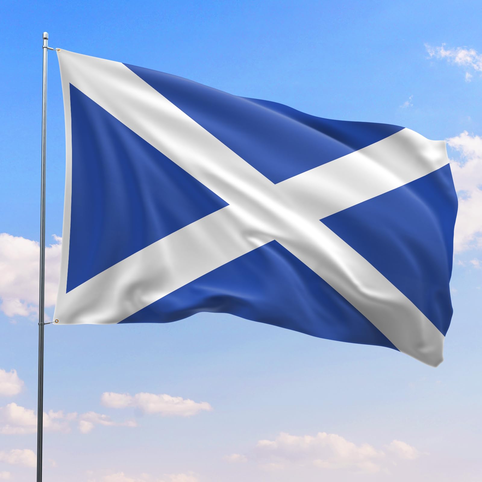 PartyYaa Scotland Flag, 5ft x 3ft Scottish Flag for Party Decorations Single Side with 2 Brass Eyelets, Waterproof - Image 4