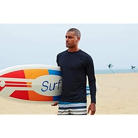 Men\'s Swim Shirts Rashguard Sun Shirt UPF 50+ UV Sun Protection Outdoor Long Sleeve T-Shirt Swimwear Black S