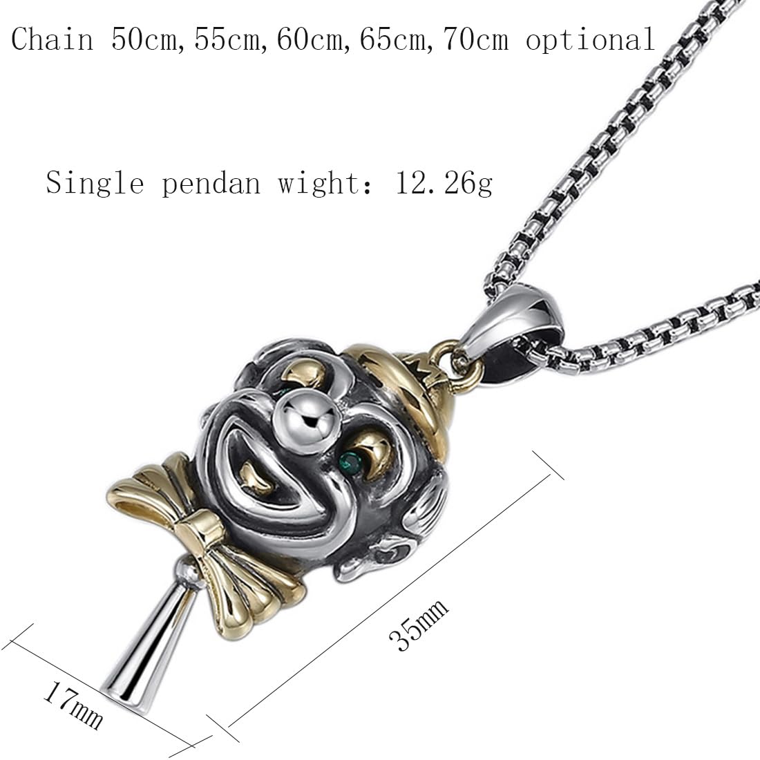 S925 Pendentif Clown Vintage En Argent Sterling, Collier Pendentif Clown En Argent Sterling Pour Hommes Et Femmes