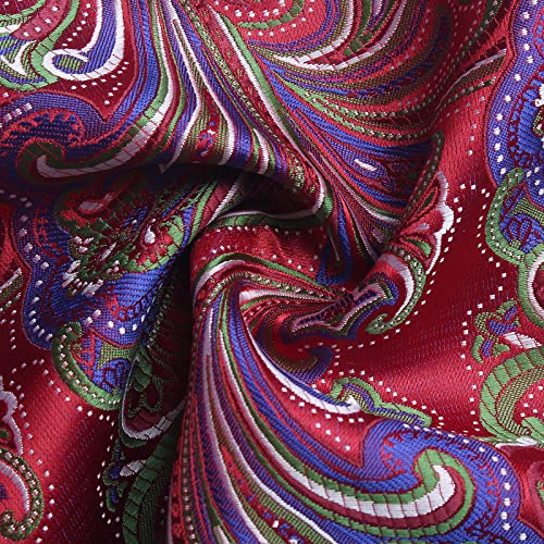 Image of Paisley Floral Mens Tie Formal Necktie Pocket Squares Ties Clips Cufflinks Classic for Men Set