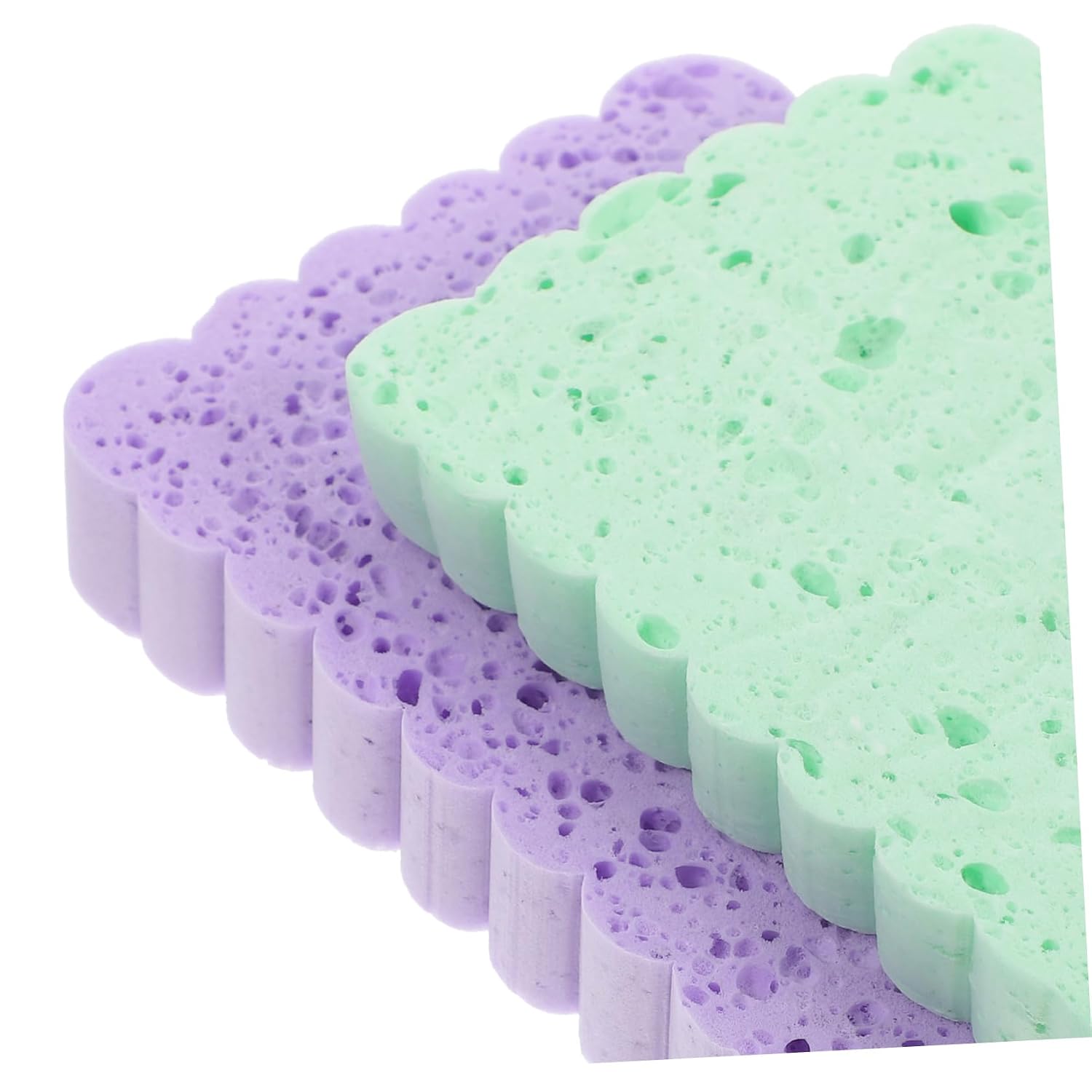 4pcs Multi-function Face Cleaners Soft Exfoliating Sponges for Cleansing and Makeup Removal Portable Home Supply Green Purple Gentle Skin Care Tools image 2
