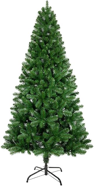 ANSIO Christmas Tree Xmas Tree 6ft/1.8m Artificial Christmas Tree with 550 Virgin Fire Retardant PVC Tips and Metal Stand
