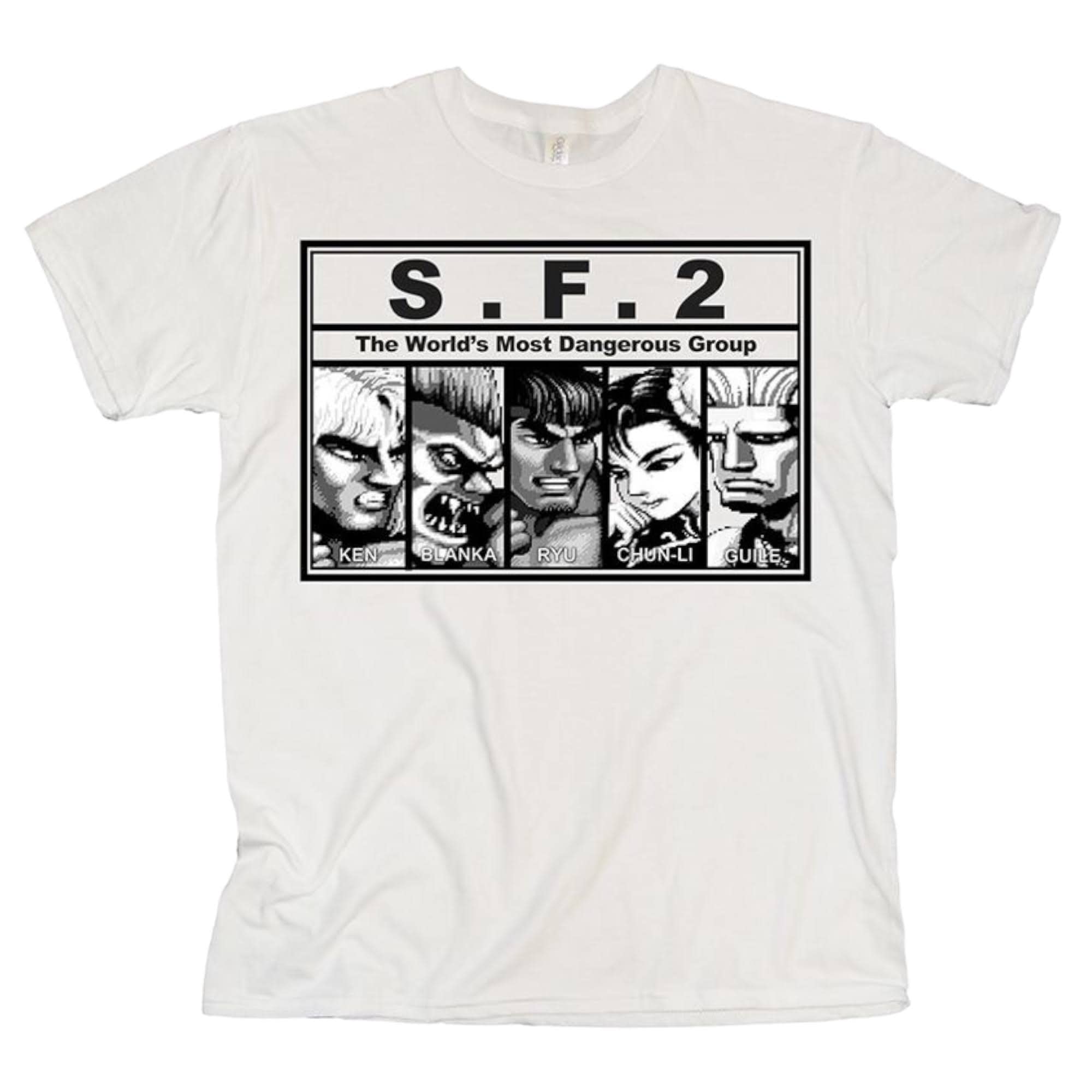 LYF STILEStreet Fighter Heros Capcom Licensed Graphic White T-Shirt