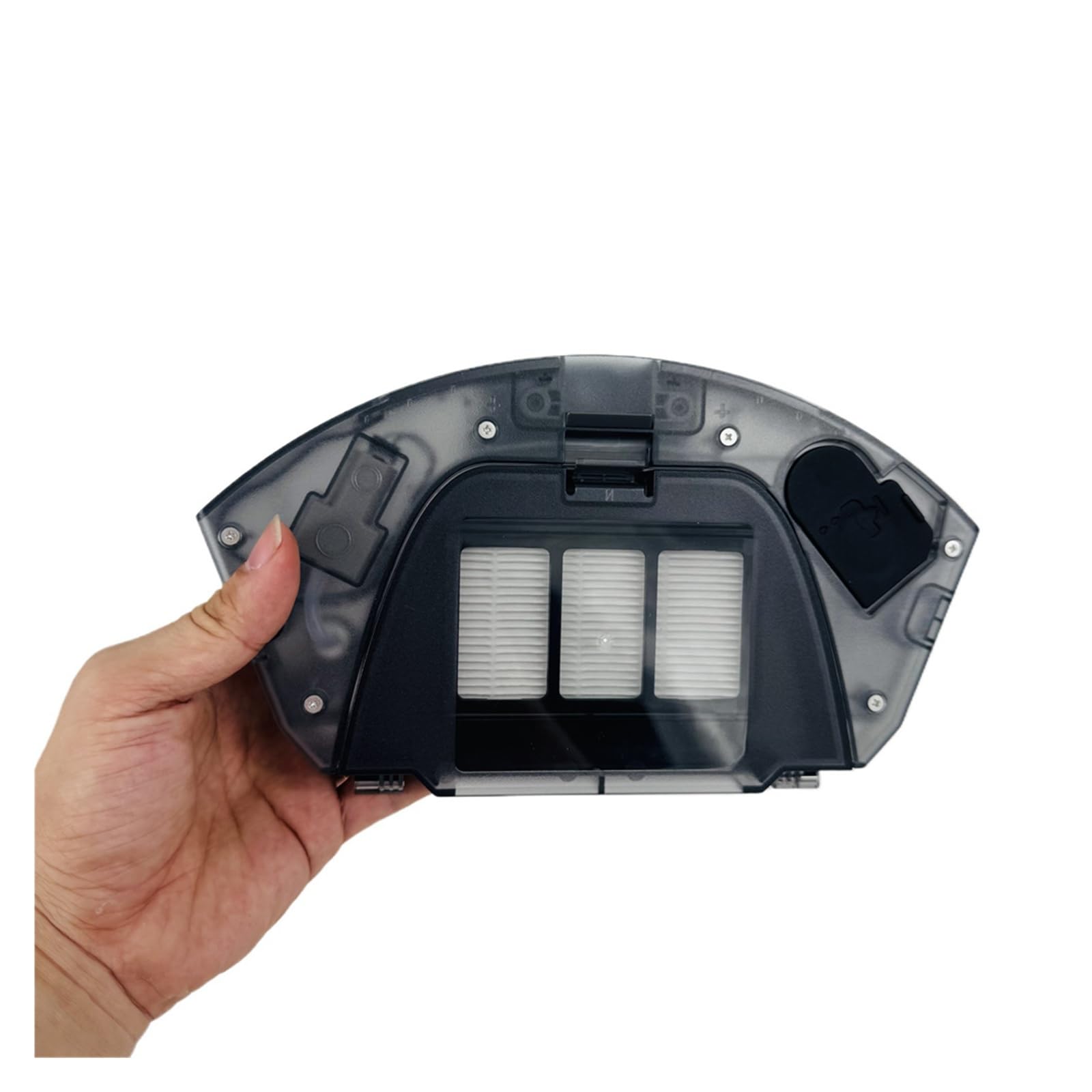 Depósito de agua y polvo Compatible con Proscenic Q8/Q8 Max/T10 Lite | Carcasa de ABS translúcido con compartimento filtrante triple y tapa abatible