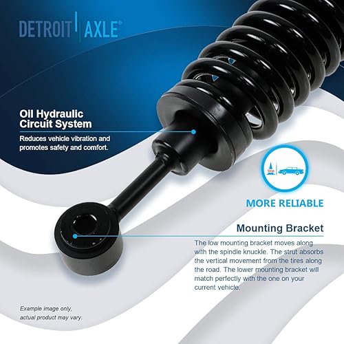 Miniatura 1115 de Detroit Axle - Puntal delantero para Hyundai Sonata 2012-2014 2012-2015 Kia Optima, puntal lateral izquierdo con montaje de resorte helicoidal 2013