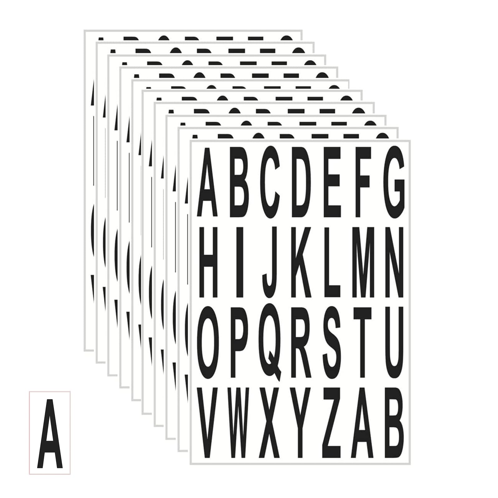 Pegatinas de Letras del Alfabeto Grandes,10 Hojas 6,7cm Alfabeto Letras de Vinilo Adhesivas Pequeñas y Grandes Calcomanías Letras Impermeables para Manualidades Buzones Ventanas Macetas Puertas -Negro