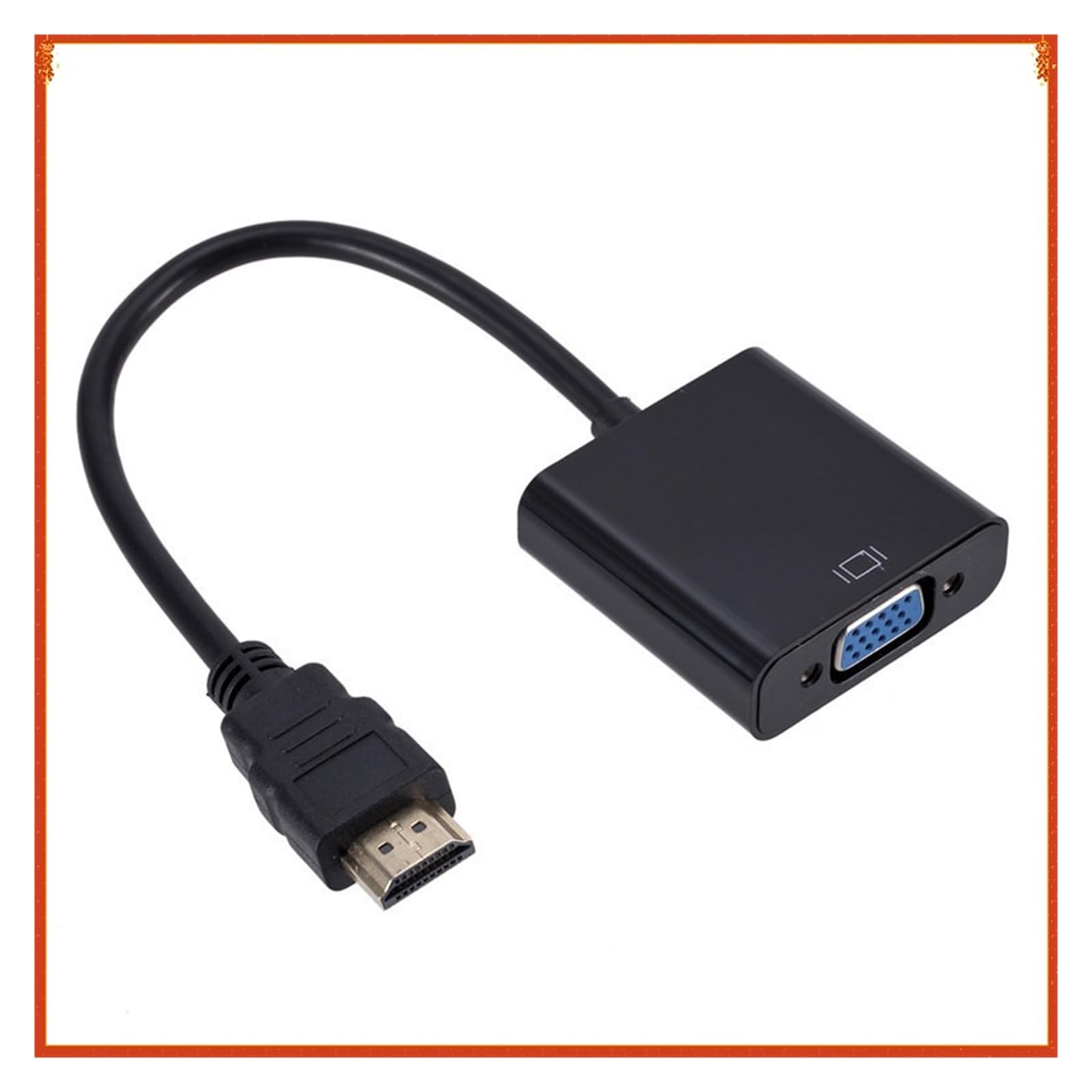 Adattatore 1080P da HDMI a VGA maschio a femmina per monitor PC proiettore (nero)