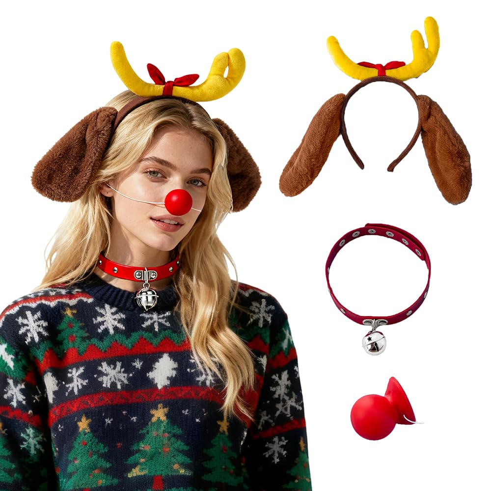 Coraline Christmas Headwear Halloween Cosplay Party Costume Accessories Furry Dog Ears Headband
