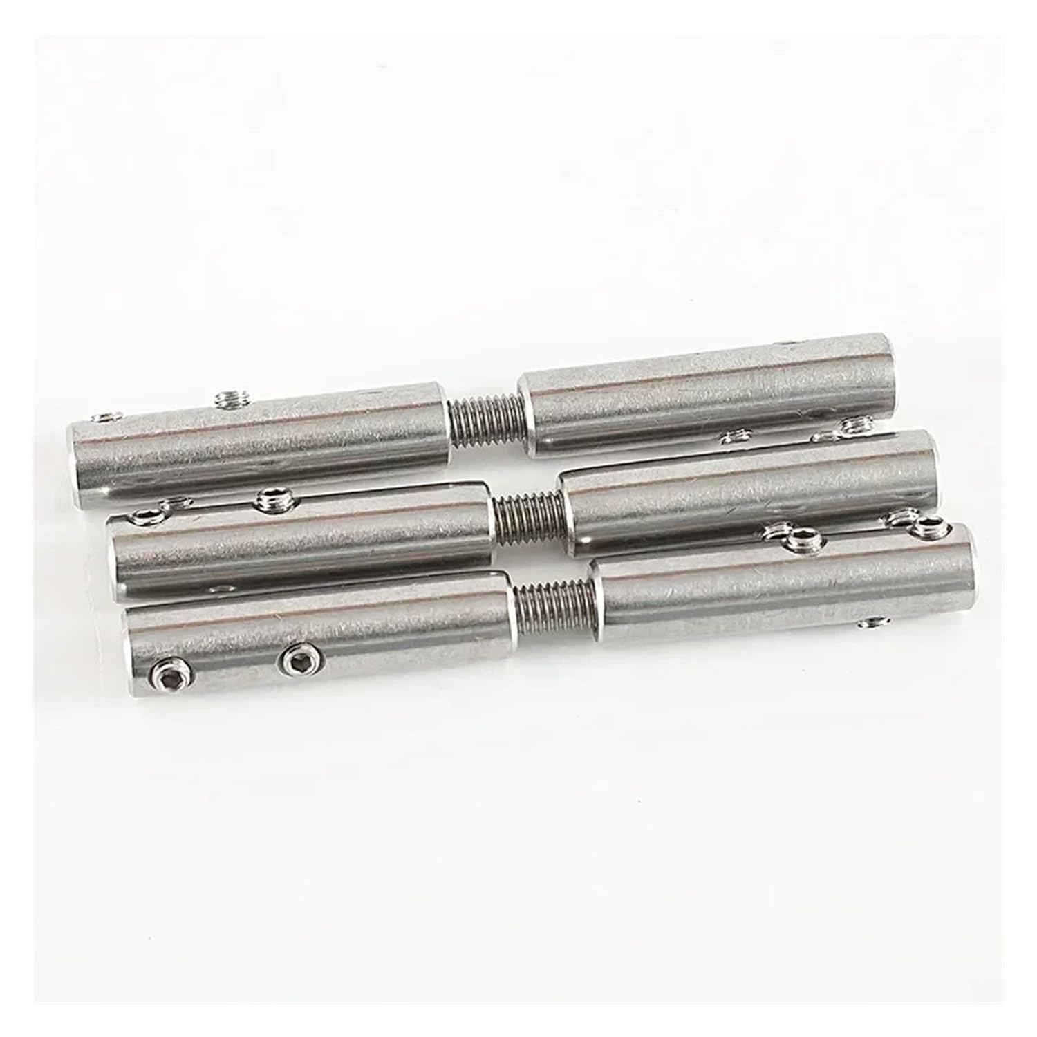 304 Adjustable 2 Sections of Steel Wire Rope Connector/Wiring Butt Joint Sleeve 3pcs(for Wire Rope 4mm)