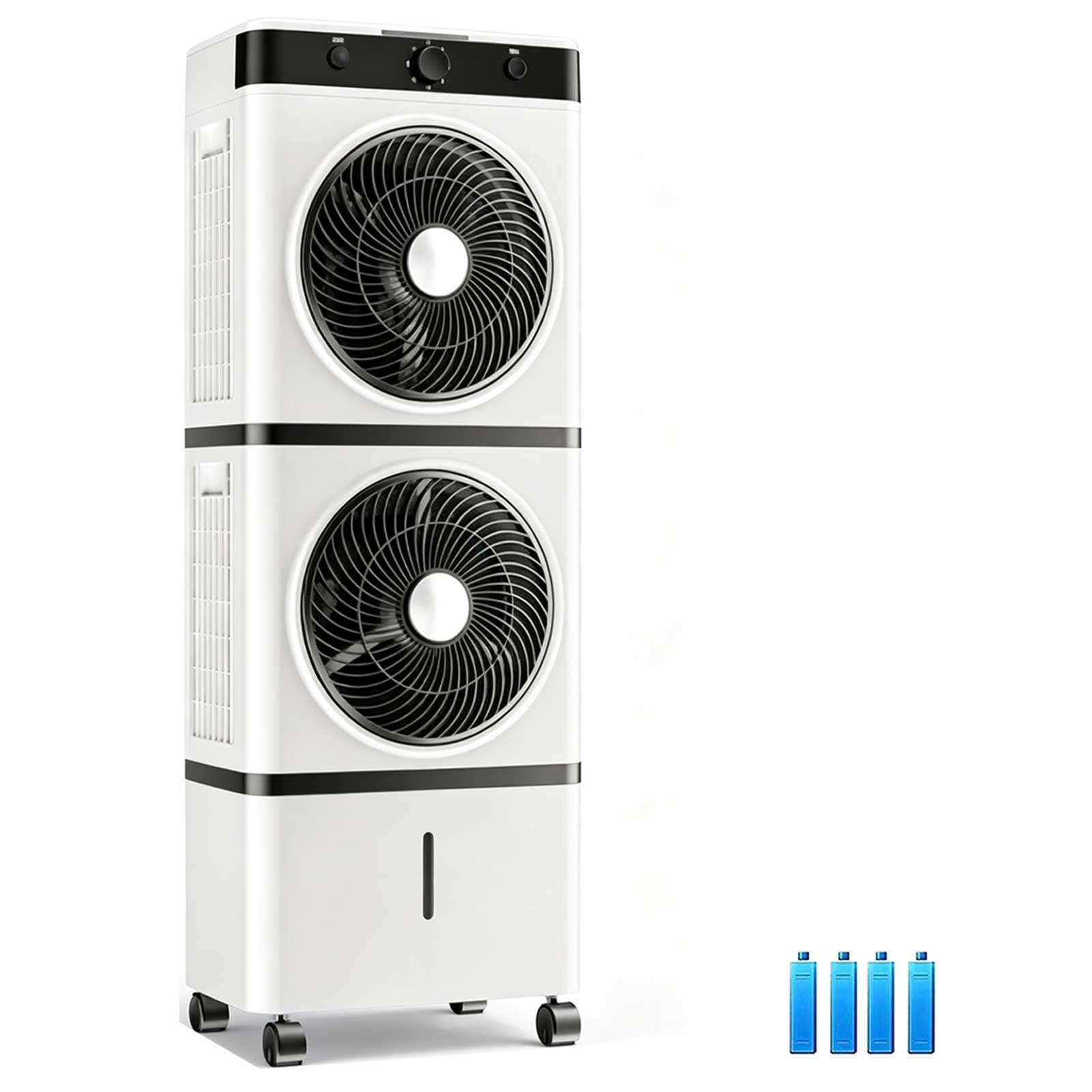 Qsnyjpl One Color 2 Stage Portable Evaporative Air Cooler, Mechanical Button Air Conditioner
