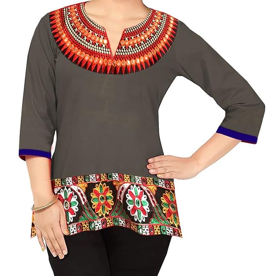 Shubh Shagun Women's Rayon Regular Short Kurti