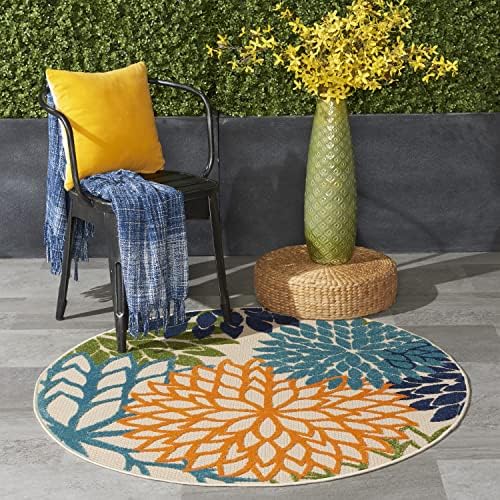Nourison Home Aloha Indoor/Outdoor Multicolor 4' x Round Area Rug...