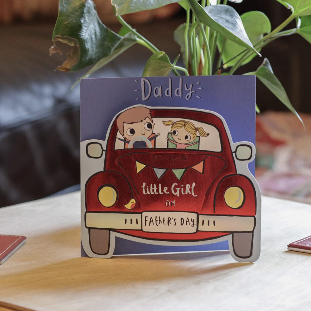 Clintons Vatertagskarte 'Daddy From Your Little Girl' - 186x186 Mm, Mit Auto-Motiv & Umschlag