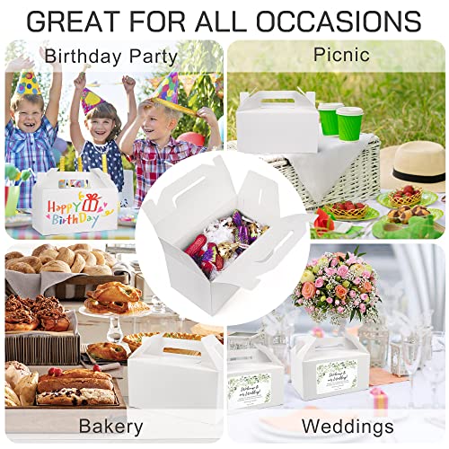 Lotfancy Gable Boxes For Party Favor, 9.5 X 5 X 5 Inch, 25 Pack, Large Treat Boxes With Handles, White Goodie Boxes For Birthday, Wedding, Baby Shower, Lunch, Gift Giving #TOP6