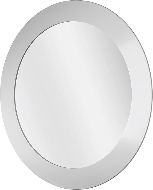 Blue Canyon Round Mirror White