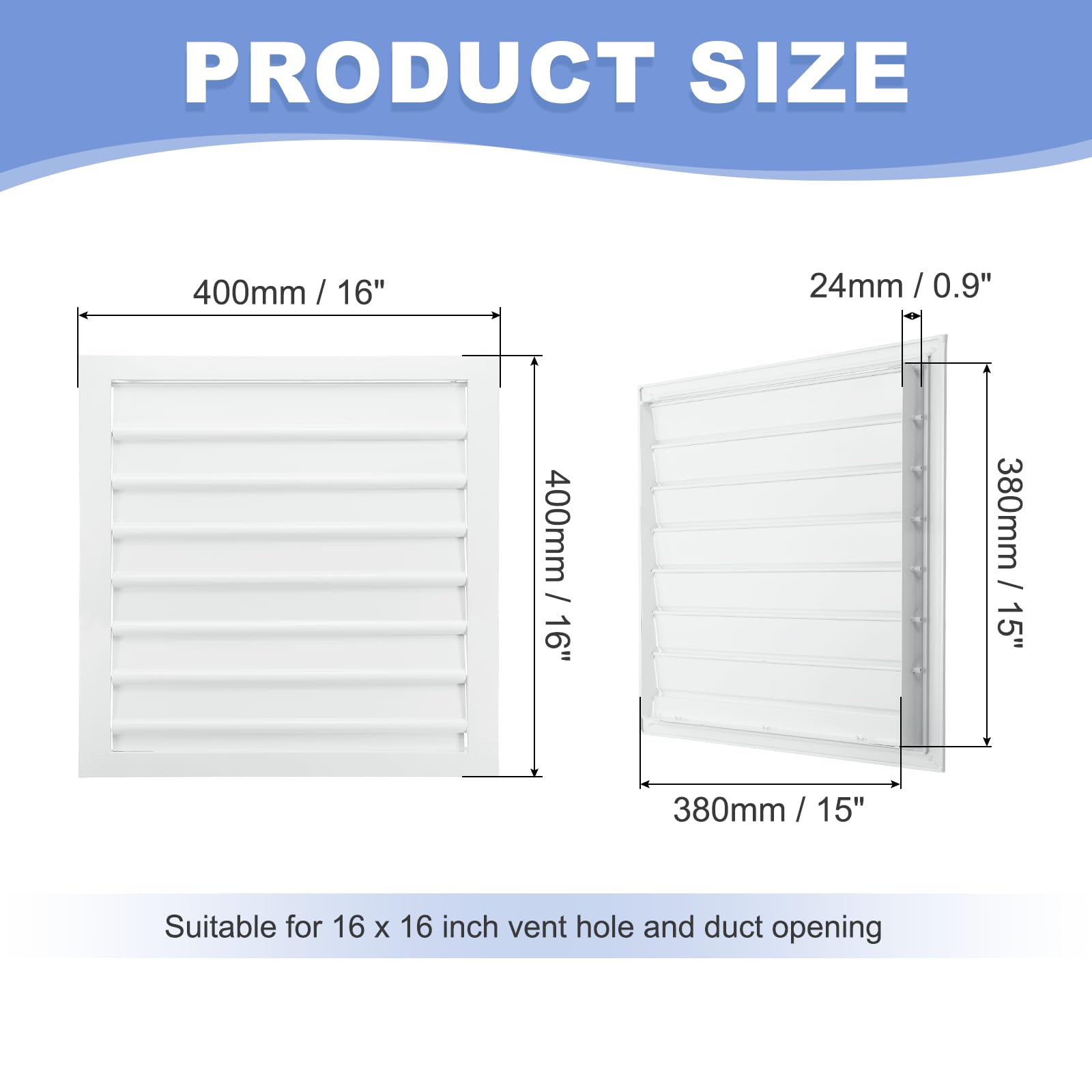 PATIKIL 16x16 Inch Aluminum Vent Cover - Image 2