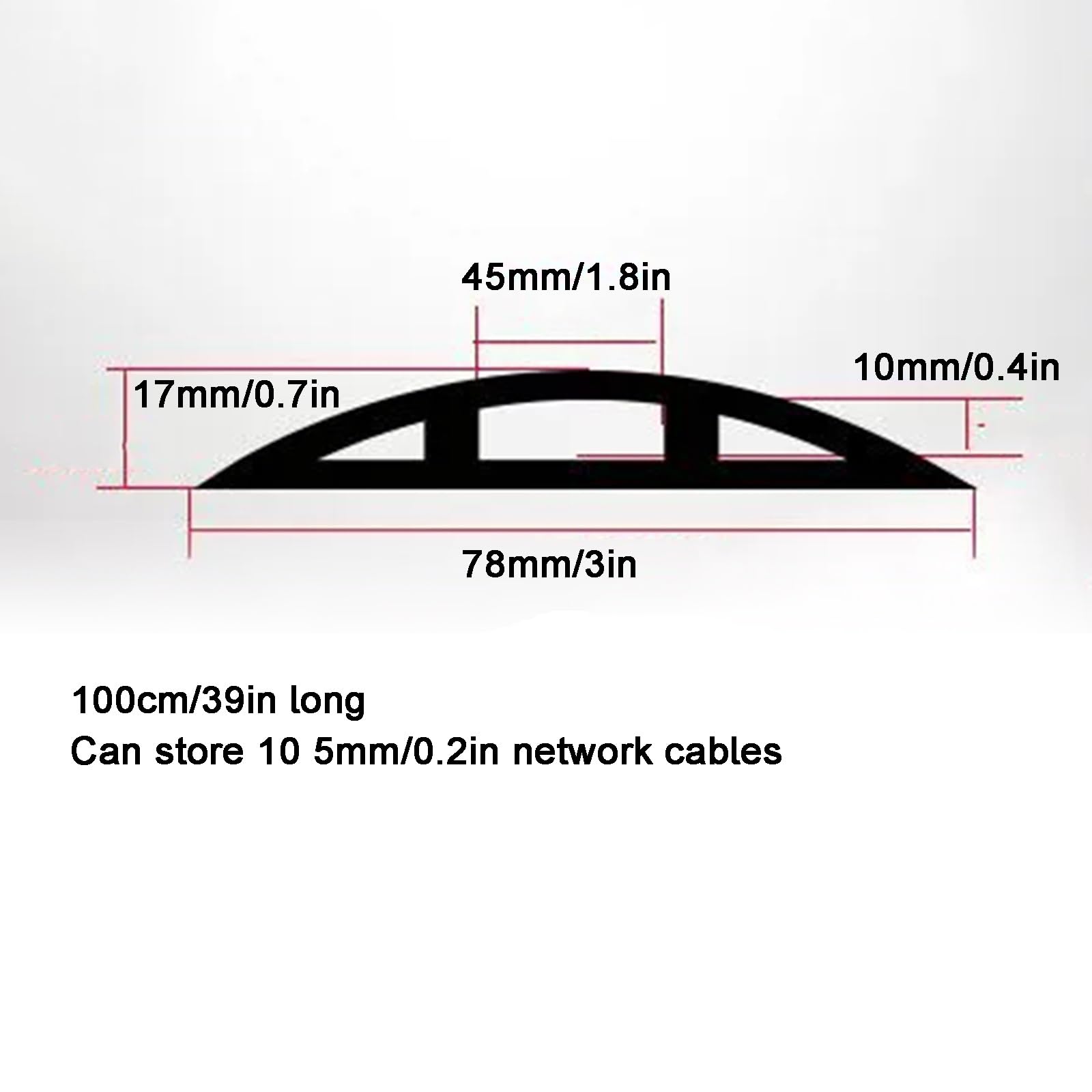 Canaletas para Cables, Canaleta Cable, Flexión Libre, Resistencia a la Compresión, Rayas Antideslizantes en la Superficie, se Puede Utilizar en Interiores y Exteriores(78mm/3in)