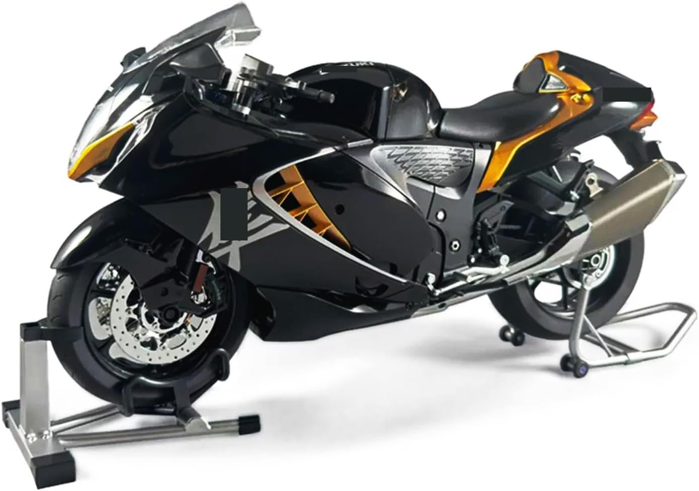 HTLNUZD 1/6 ScaleGSX-1300R Alloy Motorcycle Model with Ignition Premium Rubber Tires Adult Ultra-Realistic Design, (G-Black)