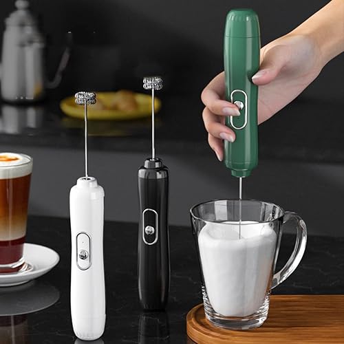 Miniatura 5 de BMFHJEQ Espumador de leche portátil para café batidor eléctrico de mano espumador de viaje de 3 velocidades espumador de leche eléctrico para café