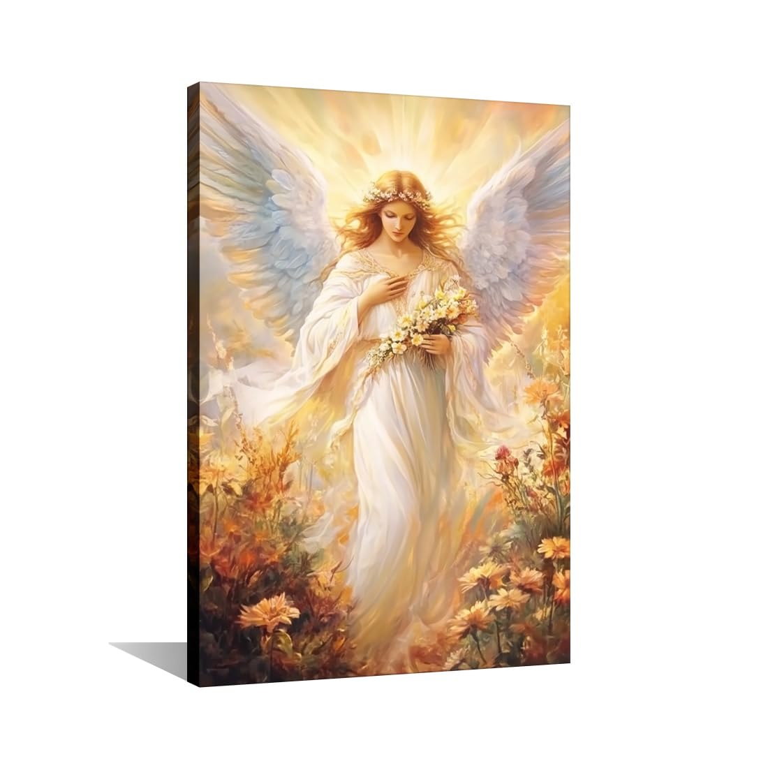 LYUNZZS Canvas Art Print Angel Wall Art Abstract Angel Picture Wall Decor Aesthetic Poster for Living Room,Bedroom,Office Home Decoration Framed 12"