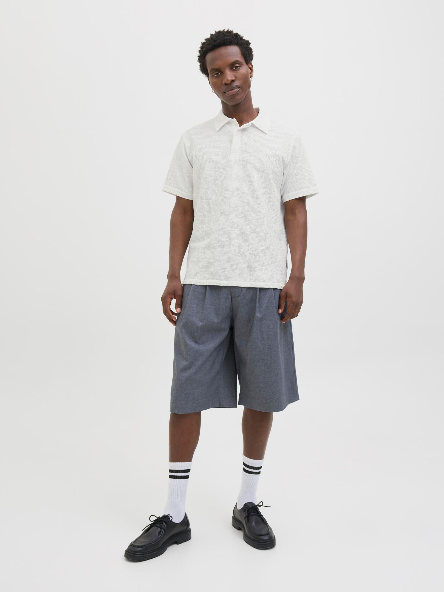JACK & JONES Jcosago męska koszulka polo z teksturą, Cloud Dancer, XL