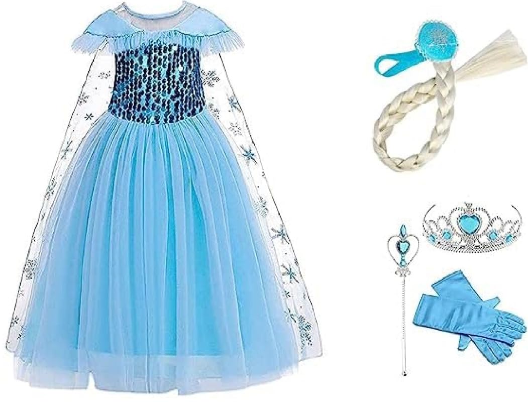 Urika Princess Dress-Up Costume - Girls Fancy Dress(Blue_2-3 Years) (B0D7ZY44BN) Amazon Price History, Amazon Price Tracker