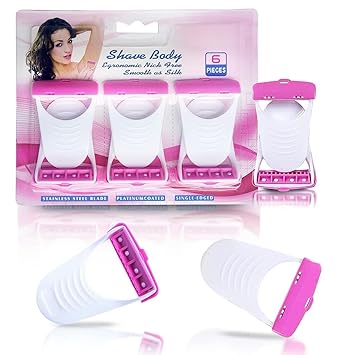 Disposable 6 Blades Body & Bikini Shaving Razor Hair Cleaner Waxing For Women
