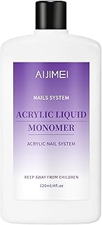 Acrylic Liquid Monomer for Nail System, 120ml/4fl.oz with Acrylic Nail Brush for Acrylic Powder Application Acrylic Nail Monomer Liquid for Acrylic Nails (Acrylic Liquid 120ml/4fl.oz)