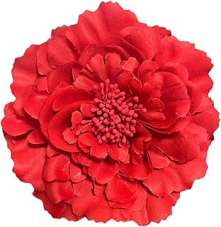 Women's Bohemia Peony Flowers Hairpin Hair Clip Flower Brooch for Travel Party Festivals PF-11 (Red #)