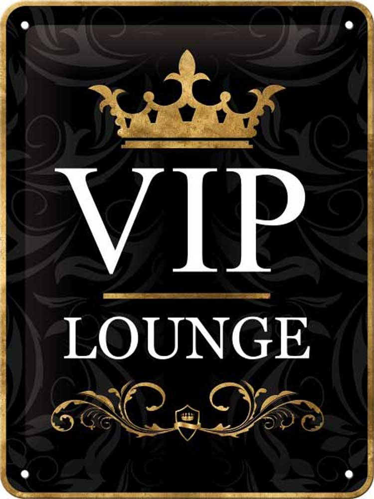 Nostalgic-Art Retro Tin Sign – Achtung – VIP Lounge – gift idea for special personalities, Metal Plaque, Vintage design for decoration, 15 x 20 cm