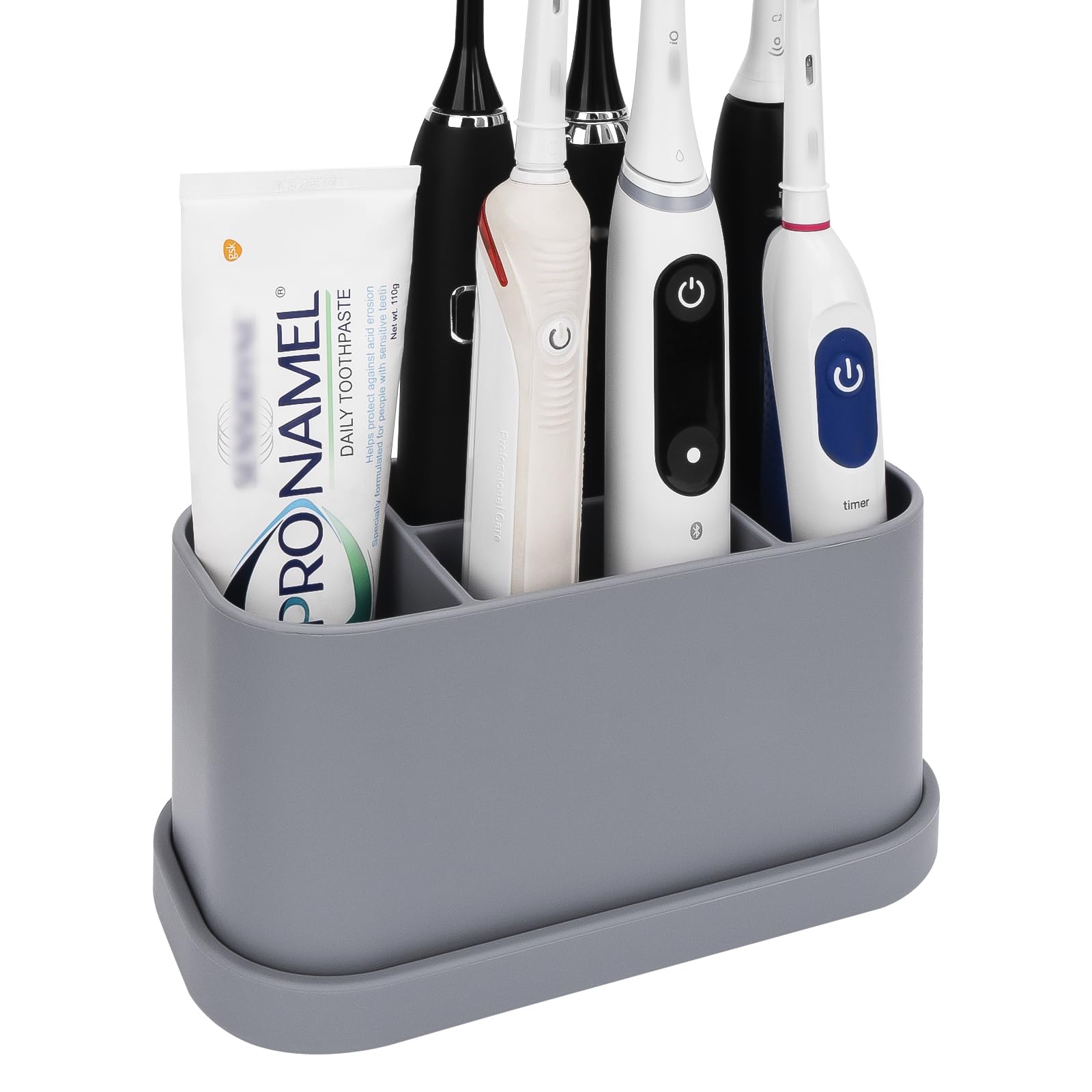 Linkidea Silikon Zahnbürstenhalter – 4 Fächer, Für Elektrische Zahnbürsten Wie Oral-B & Philips