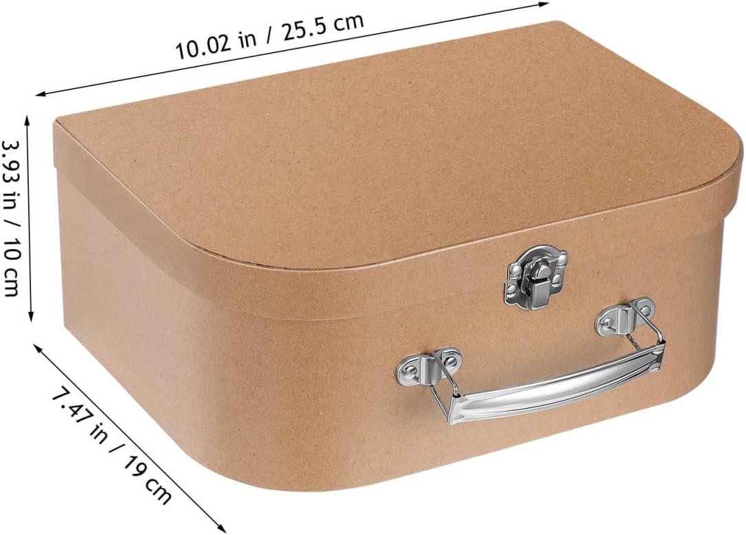 Tofficu Multi-Functional Paperboard Suitcase Gift Box 10.03X7.48X7.87In Lightweight Portable Storage for Jewelry Wedding and Home Organization