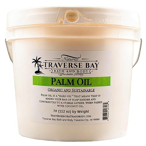 Traverse Bay Bath and Body Aceite de palma, suministros para hacer jabón. Orgánico, Sostenible, Kosher, 32 fl oz. Proyectos de bricolaje.