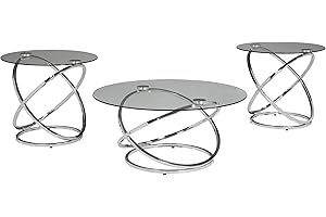 Mesa de cristal para la sala Signature Design by Ashley Hollynyx