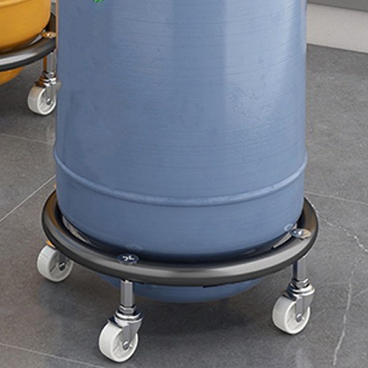 Mipcase Support de Cylindre à roulettes en Acier Inoxydable Épais Noir, Socle Mobile avec Frein, Plateau pour Bouteille de Gaz Propane, Chariot Robuste pour Réservoir Essence, Usage