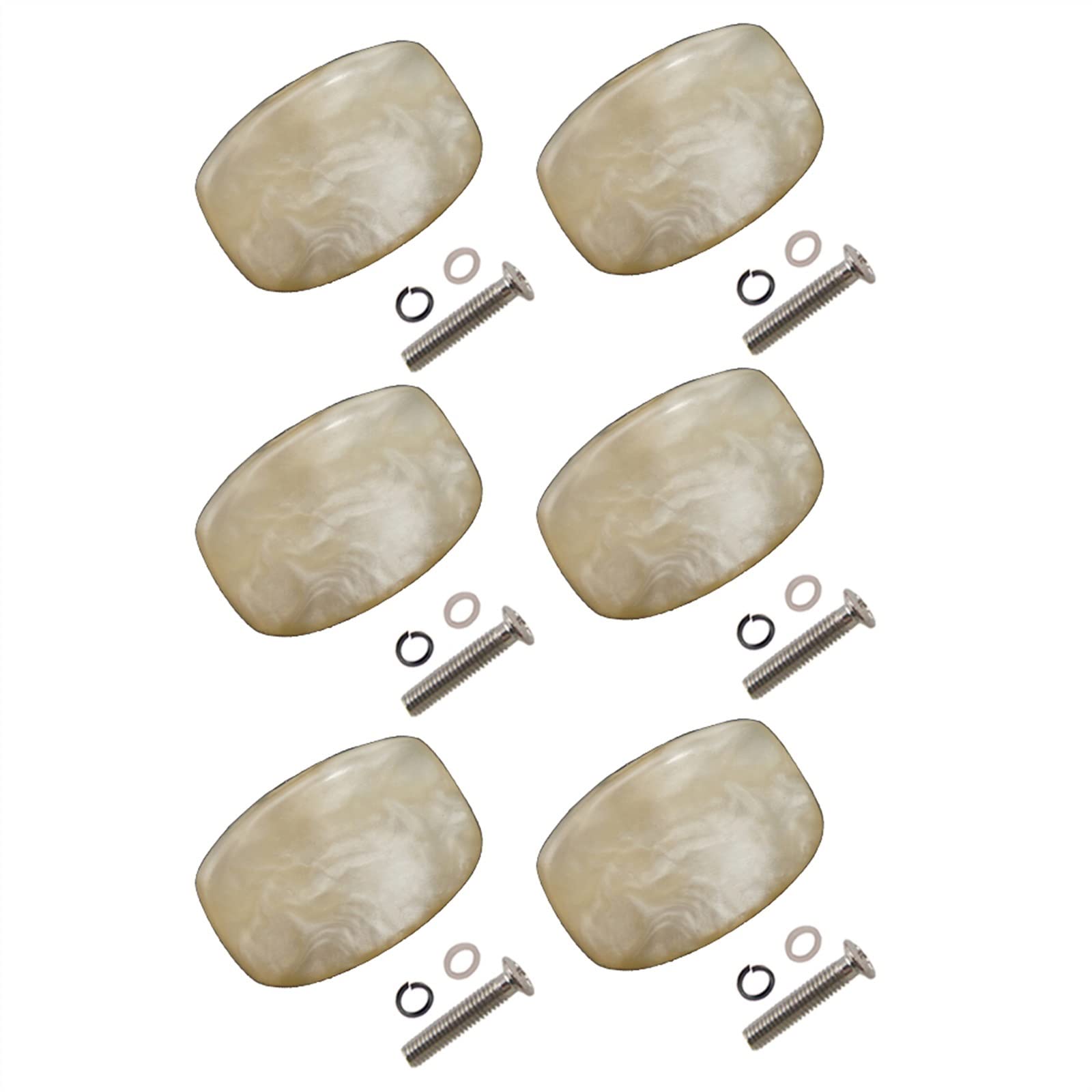TSTS Cheville d'accord Corde Guitare de Guitare 6 Pièces Plastique Guitare Tuning Pegs Tuners Boutons Beige