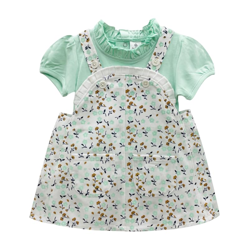 Farfalla Baby Girl Casual Frock | Half Sleeve Floral Printed Attractive Dress | Soft and Light Weight | Pure Cotton Frocks for Babies