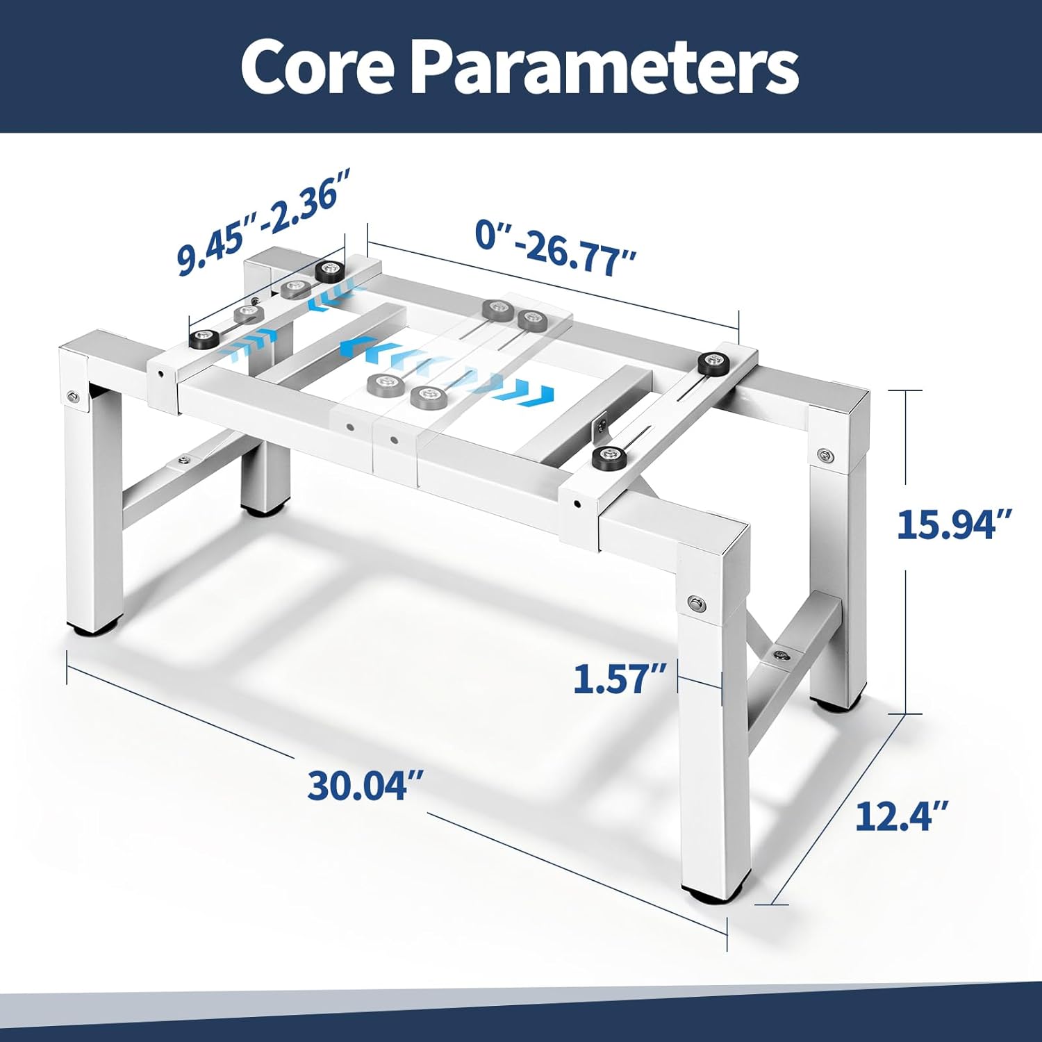 Mini Split Ground Stand for 9000-36000BTU, Adjustable Anti-Vibration Mini Split Stand, 440Lbs Heavy Duty AC Stand, Mini Split AC Bracket for Ductless Air Conditioners Heat Pump System-White