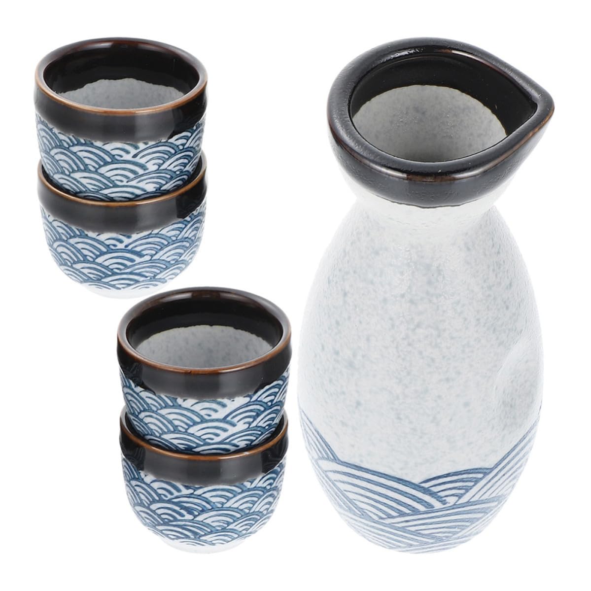 Service à saké anti-goutte en céramique set pichet 180ml tasses 20ml pour service parfait