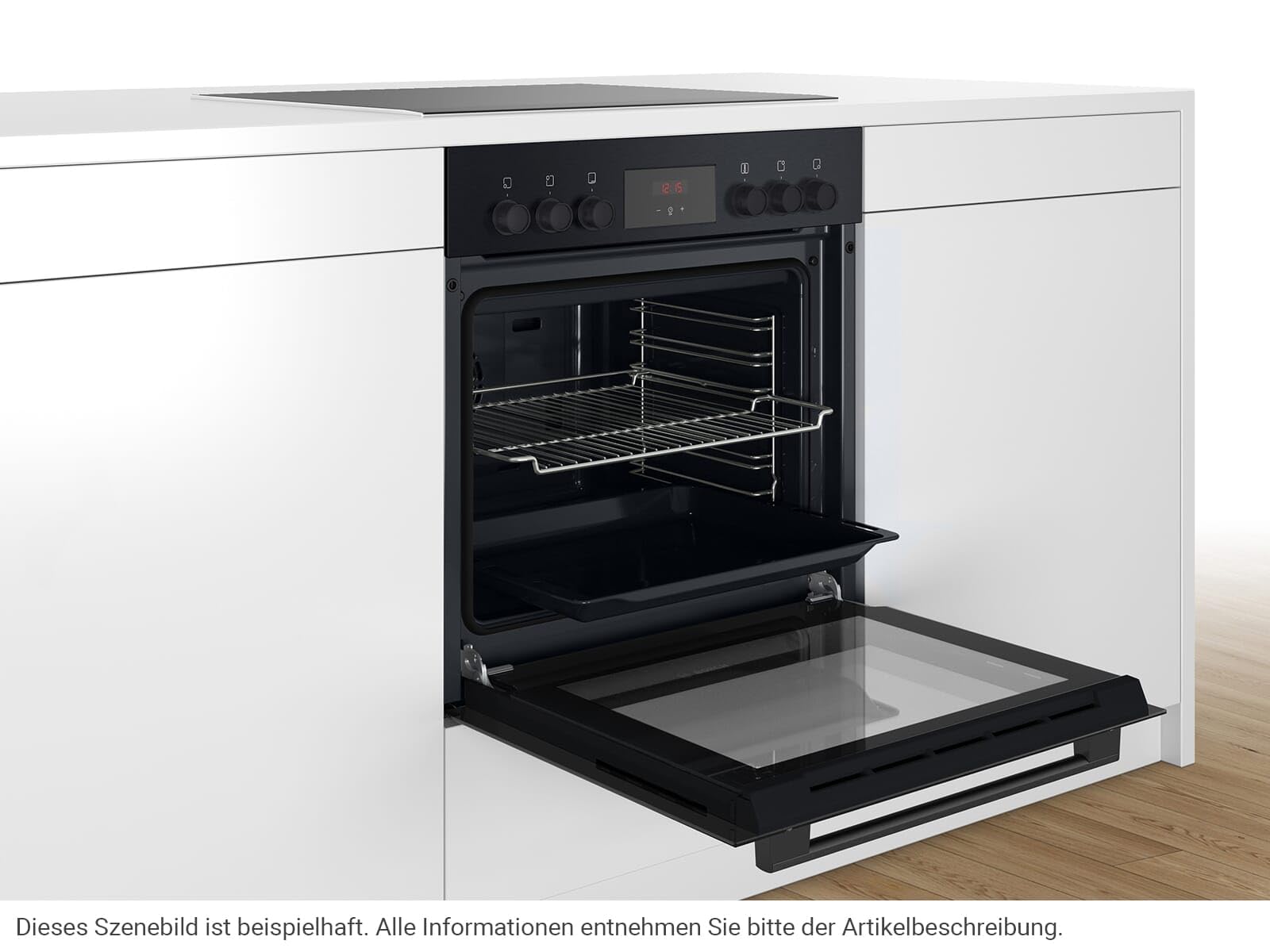 Bosch HNDBB210 Set Einbauherd HEF113BB0 + Glaskeramikkochfeld NKE611GA2E
