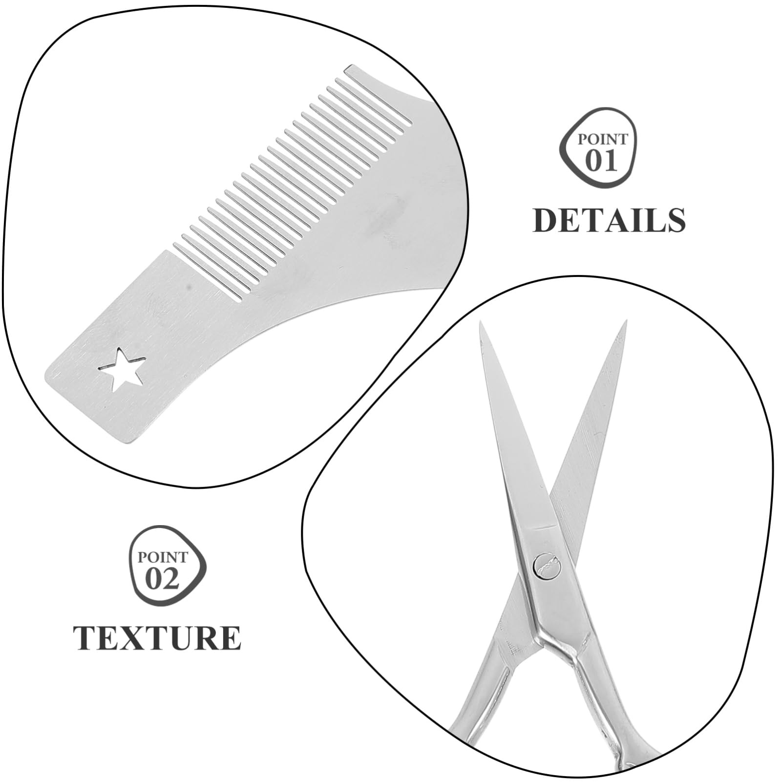 Baluue 2 Ensembles Peigne à Barbe Kit Barbe Portable Entretenir Et Tailler La Barbe Brosse à Barbe En Bois
