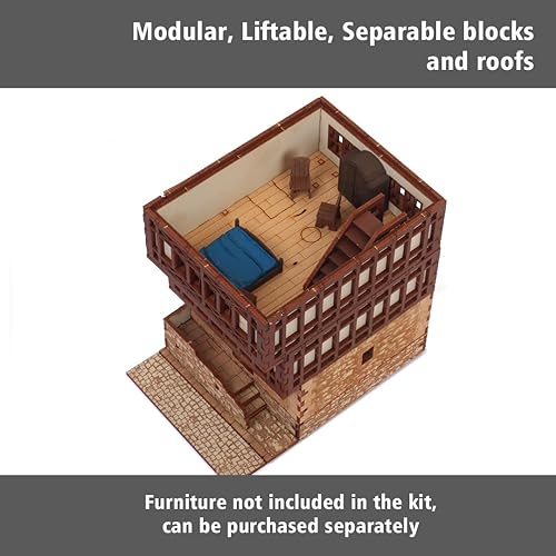 Miniatura 7 de Cooper Rowhouse Kit de construcción de madera para adolescentes y adultos, adecuado para jugar con la familia - Realista