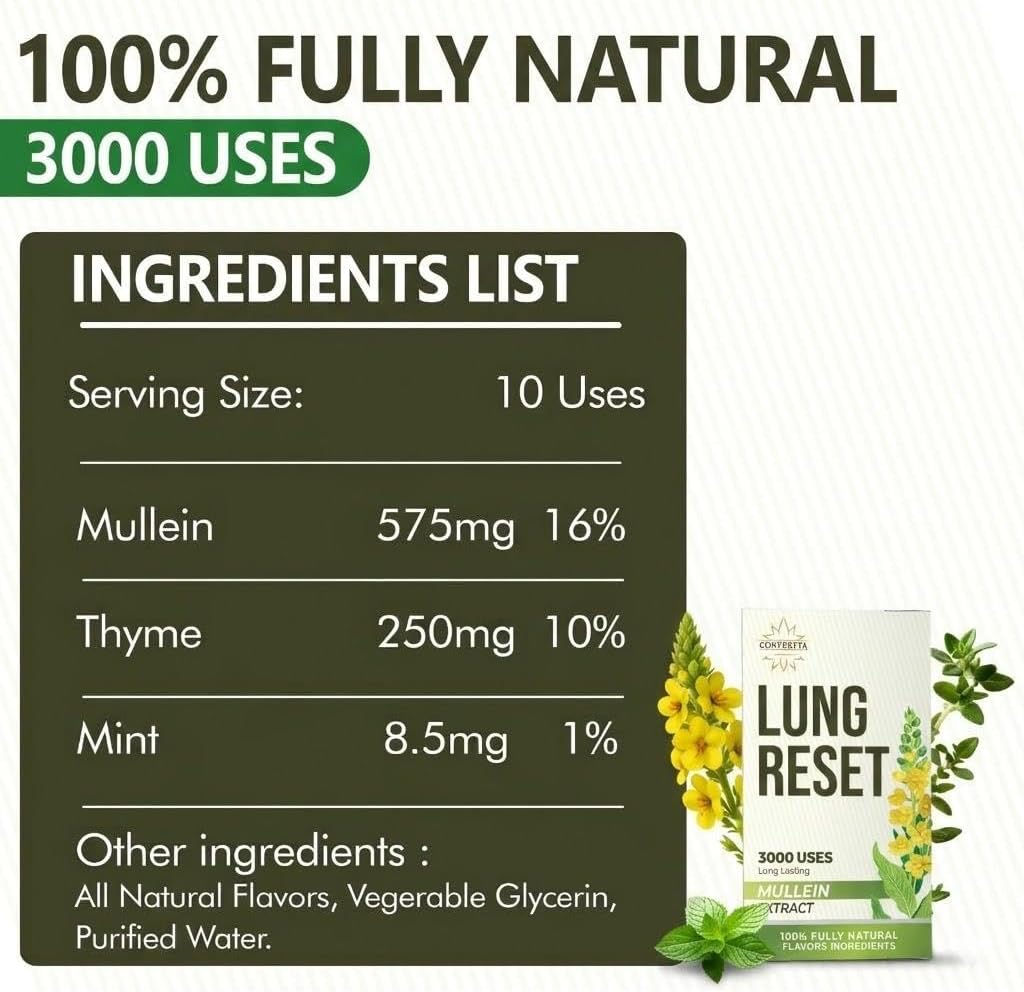 CONVERTTA Herbal Diffuser | Natural Mullein & Thyme Botanical Extract | Plant-Based Wellness | 3K Series (Green, 1 Stick (Pack of 1))