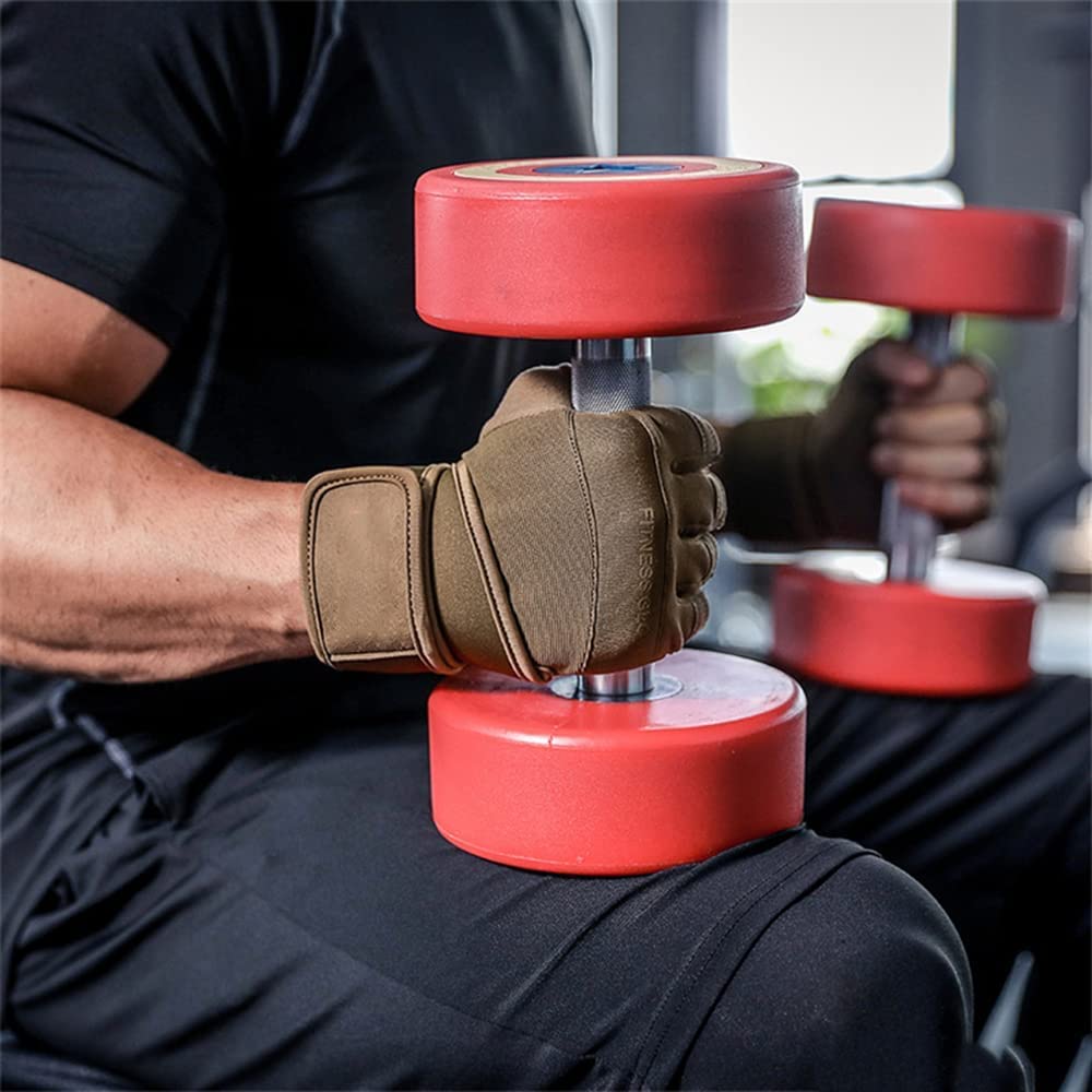 Guantes de Gimnasio para Culturismo, Levantamiento de Pesas, Entrenamiento con Mancuernas, Guantes Antideslizantes para Ejercicios de Entrenamiento, Verde, M