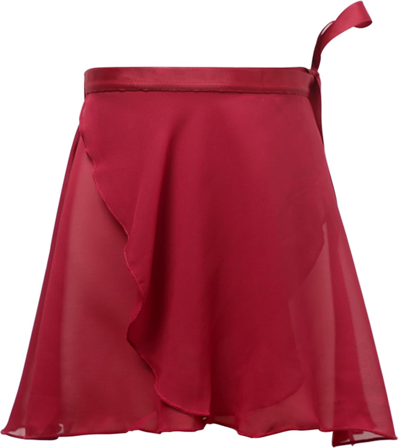 Girls Women Ballet Wrap Skirt Sheer Chiffon Dance Skirts with Adjustable Waist Tie Ballerina Dancewear