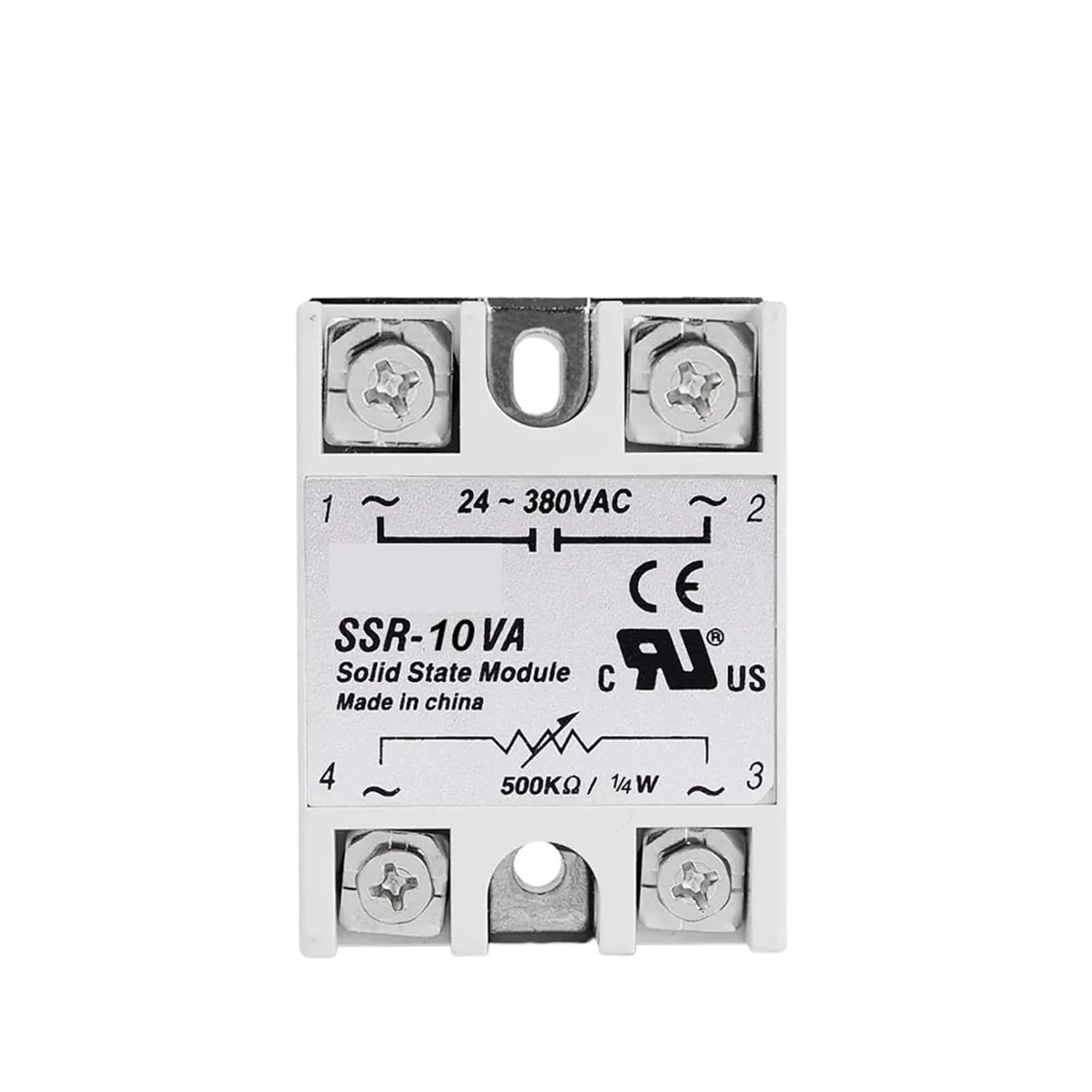 SSR 10VA 25VA 40VA Solid State Relay Voltage Regulator 24-380V AC Output with Potentiometer 10A 25A 40A 1Pcs(Potentiometer)