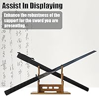 Vista 7 de Soporte katana de 3 niveles, soporte de hoja de cosplay, soporte de espada de madera para espada samurái, soporte de sable de luz, exhibición Tanto