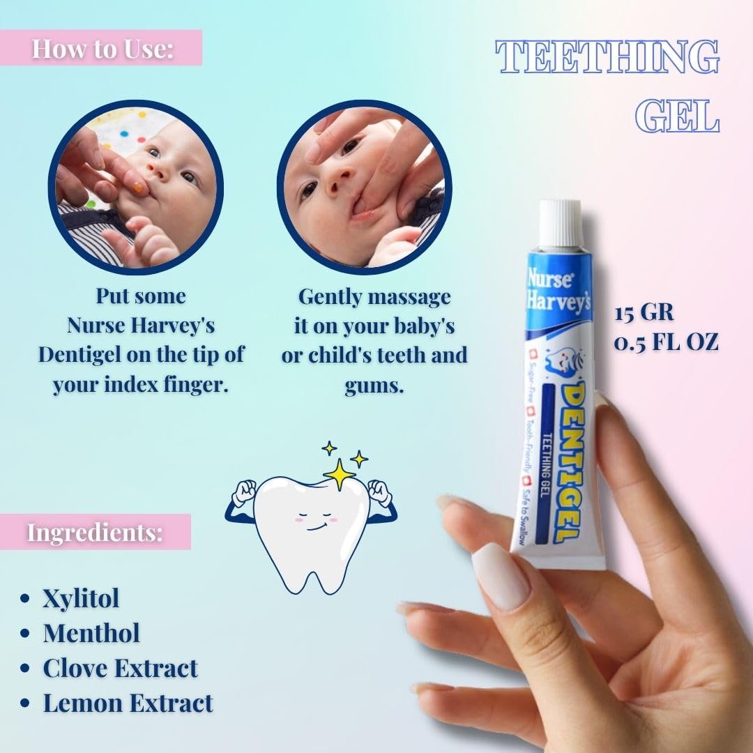 Nurse Harvey's Dentigel de 15 g para bebés a partir de 3 meses, ayuda a aliviar los síntomas de la dentición